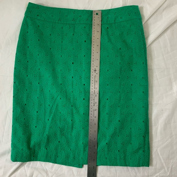 Talbots Emerald Green Eyelet A-Line Skirt NWOT - Picture 7 of 9